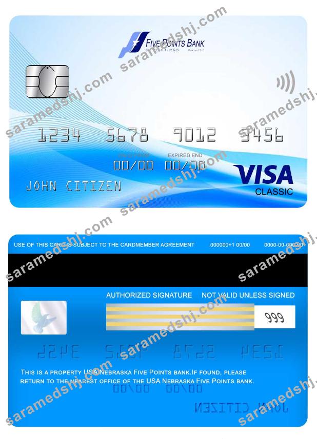 USA Nebraska Five Points Bank visa classic card